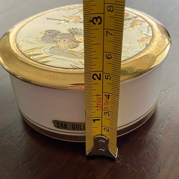 Vintage The Art of Chokin 24k Gold Edged Trinket Box Bird Copper Design Japan - Picture 9 of 9